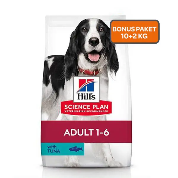 Hill's Science Plan Ton Balıklı Orta Irk Yetişkin Köpek Maması 10kg + 2kg HEDİYE! - 1