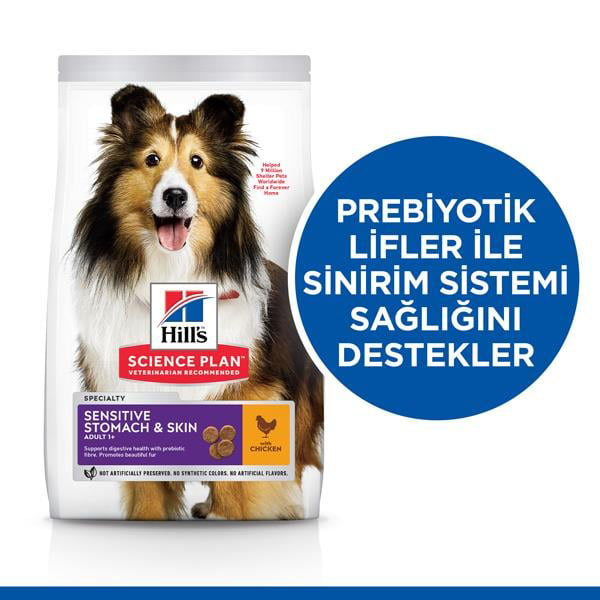 Hill's Science Plan Sensitive Skin Tavuklu Orta ve Büyük Irk Yetişkin Köpek Maması 2,5 kg - 2