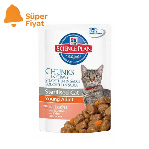 Hill's Science Plan Somonlu Kısırlaştırılmış Yaş Kedi Maması 85 gr - 1