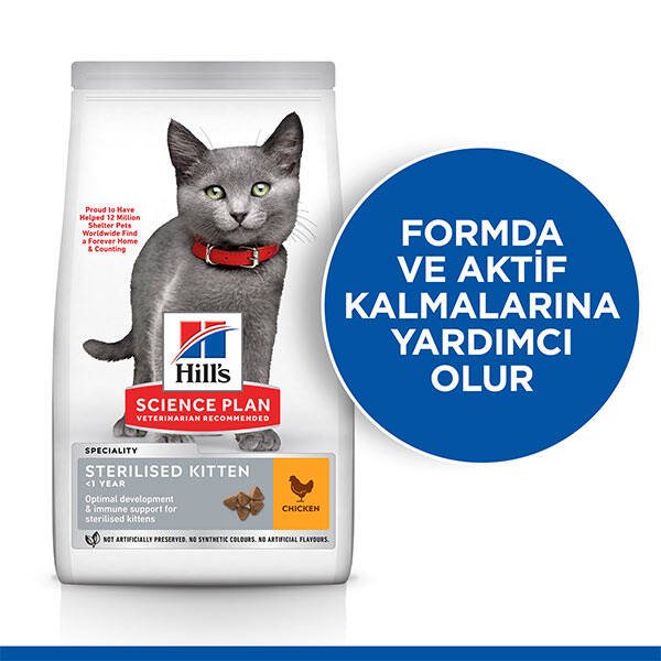 Hill's Science Plan Tavuklu Kısırlaştırılmış Yavru Kedi Maması 10 kg - 2