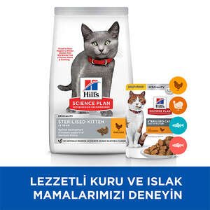 Hill's Science Plan Tavuklu Kısırlaştırılmış Yavru Kedi Maması 1.5 kg - 8
