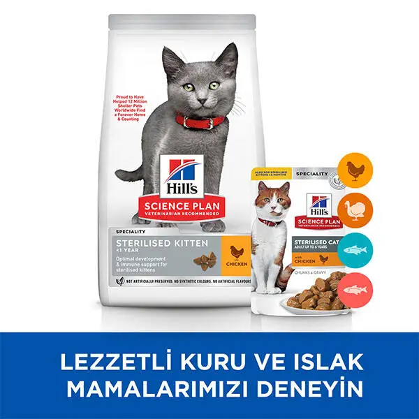 Hill's Science Plan Tavuklu Kısırlaştırılmış Yavru Kedi Maması 3 Kg - 7