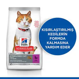 Hill's Science Plan Ördekli Kısırlaştırılmış Yetişkin Kedi Maması 1.5 kg - 2