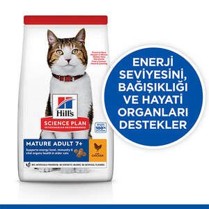 Hill's Science Plan Mature +7 Tavuklu Yaşlı Kedi Maması 1.5 kg - 2