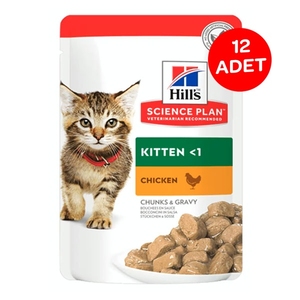 Hill's Science Plan Tavuklu Yavru Yaş Kedi Maması 85 gr (12 adet)