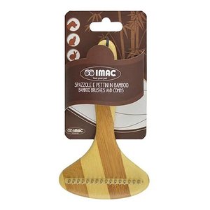 İmac 16'lı Çelik Kısa Döner Telli Bambu Kedi ve Köpek Tarağı – 17x9,7 cm