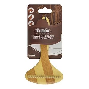 İmac 16'lı Çelik Uzun Döner Telli Bambu Kedi ve Köpek Tarağı – 17x9,7 cm