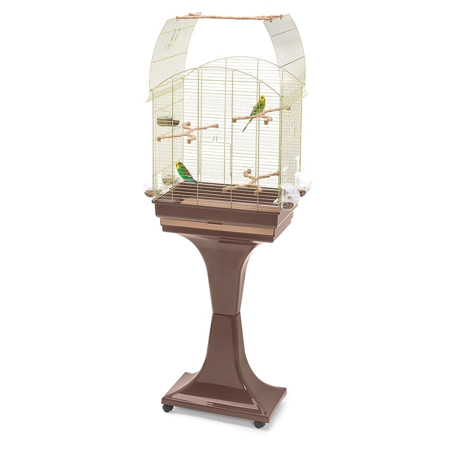 Imac Agata Delux Ayaklı Üstü Açılır Kuş Kafesi Kahve/Gold 58x33x62.5 cm - 1