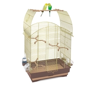 Imac Agata Üstü Açılır Kuş Kafesi Kahve/Gold 58x33x62.5 cm