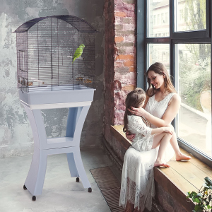 Imac Calla Ayaklı Papağan Kafesi Kahve/Gold 65.5x43x76/148.5 cm - 2