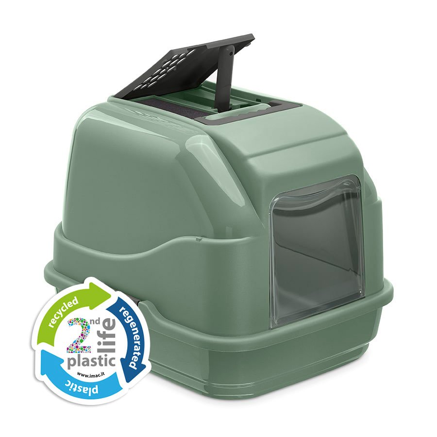 Imac Easy Cat 2nd Lıfe Kapalı Kedi Tuvaleti Yeşil 50x40x40cm - 1