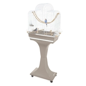 Imac Fiona Deluxe Ayaklı Kuş Kafesi Kahve/Beyaz 50x30x65/136 cm