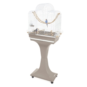 Imac Fiona Deluxe Ayaklı Kuş Kafesi Kahve/Beyaz 50x30x65/136 cm - 1