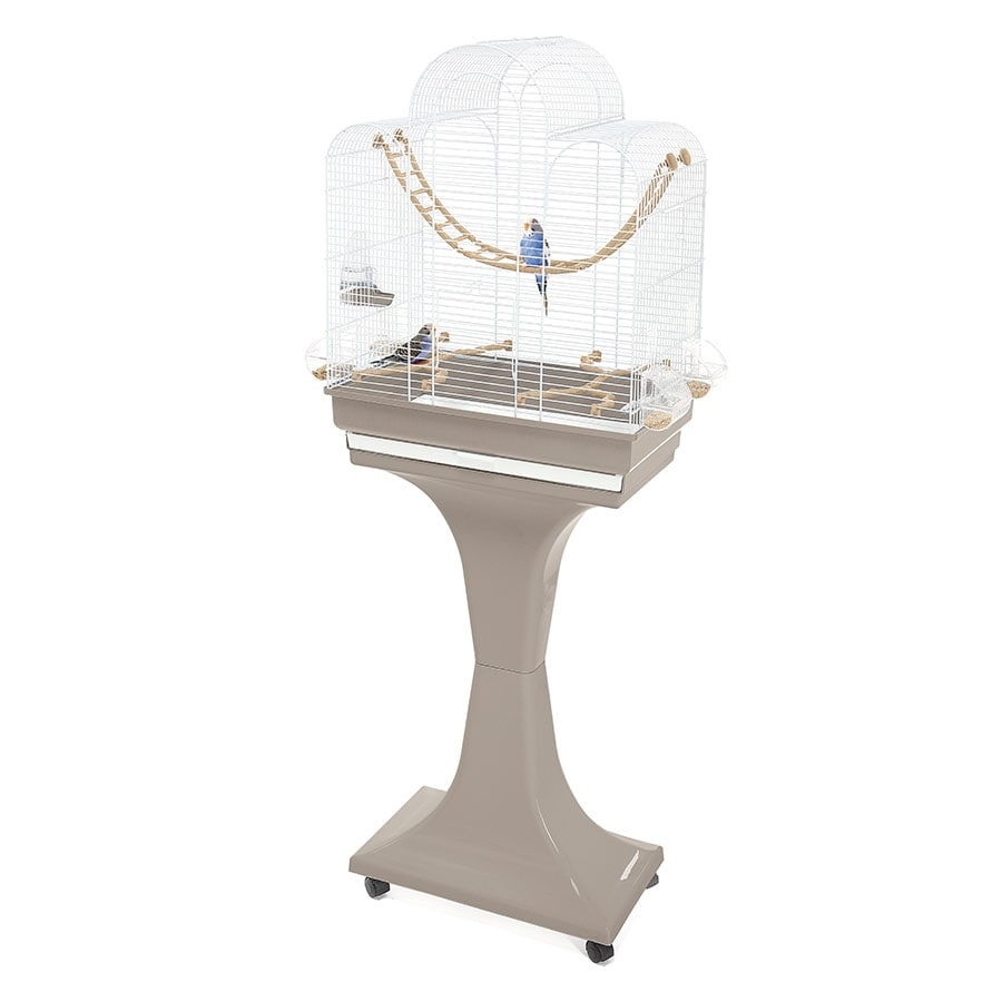 Imac Fiona Deluxe Ayaklı Kuş Kafesi Kahve/Beyaz 50x30x65/136 cm - 1