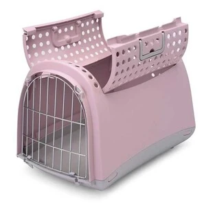 Imac Linus Cabrio Üstü Açılabilir Kedi Taşıma Kafesi Pembe 50X32X34.5 Cm