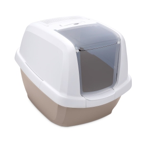Imac Maddy Kapalı Kedi Tuvaleti Bej/Beyaz 65x47.5x47.5 cm - 1