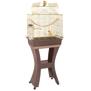 Imac Matilde Ayaklı Kuş Kafesi Kahve/Gold 58x38x71/143 cm - 1