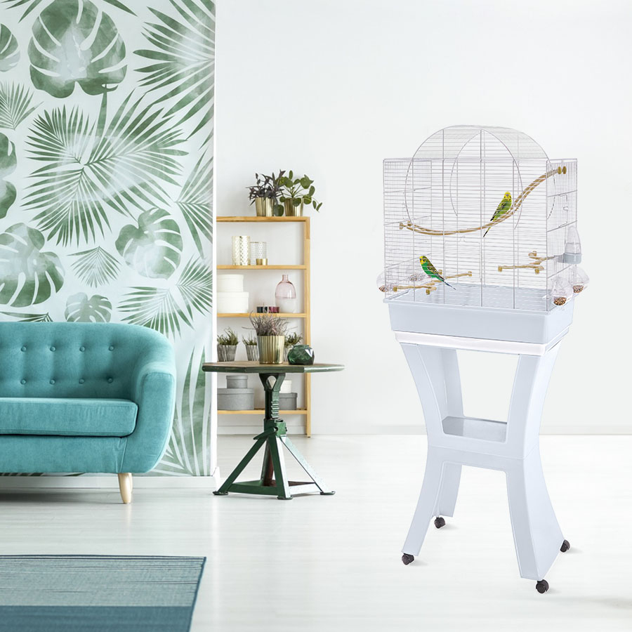 Imac Matilde Ayaklı Kuş Kafesi Kahve/Gold 58x38x71/143 cm - 2