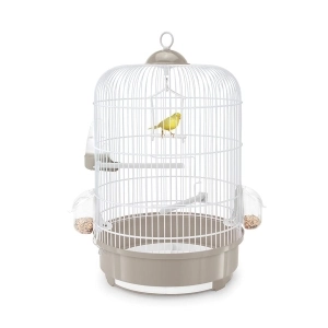 Imac Milly Yuvarlak Kuş Kafesi Bej/Beyaz 33x53 cm