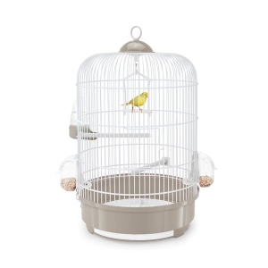 Imac Milly Yuvarlak Kuş Kafesi Bej/Beyaz 33x53 cm - 1