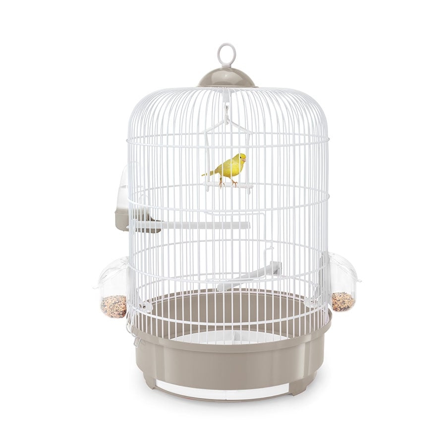 Imac Milly Yuvarlak Kuş Kafesi Bej/Beyaz 33x53 cm - 1