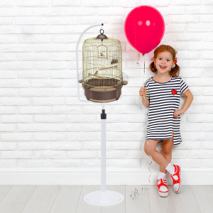 Imac Milly Yuvarlak Kuş Kafesi Bej/Beyaz 33x53 cm - 2