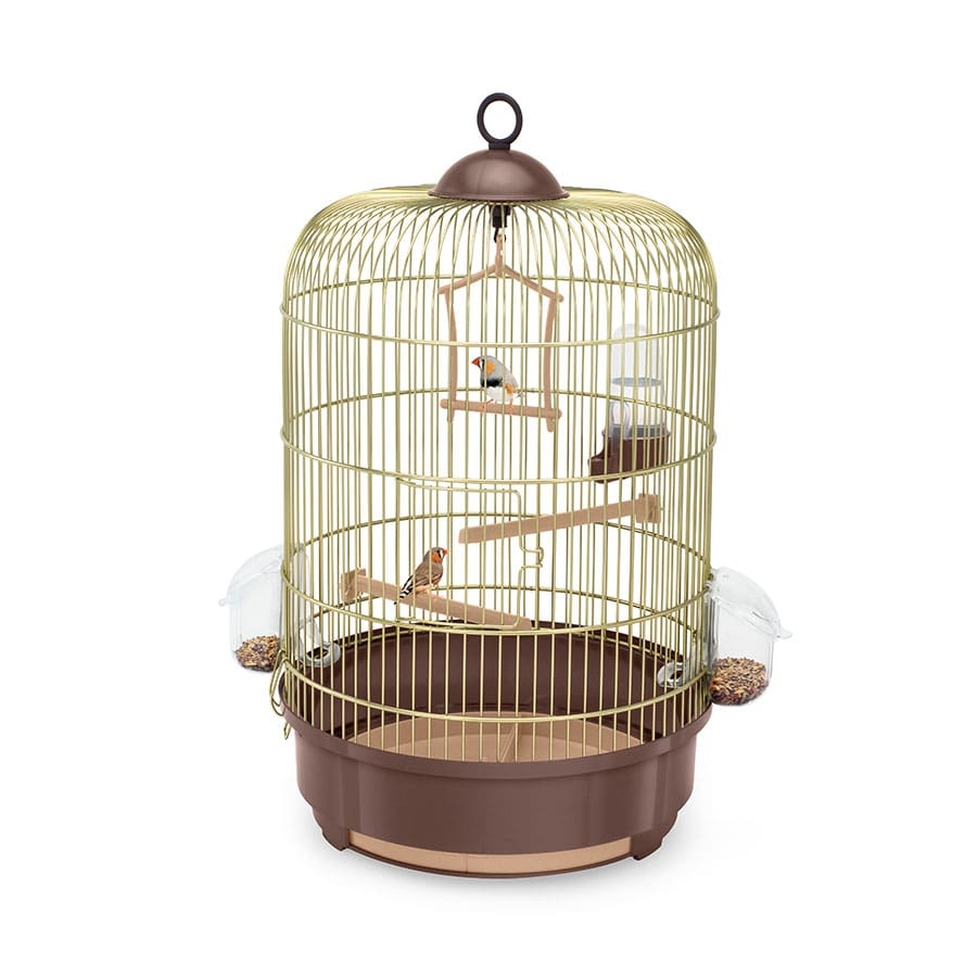Imac Milly Yuvarlak Kuş Kafesi Kahve/Gold 33x53 cm - 1