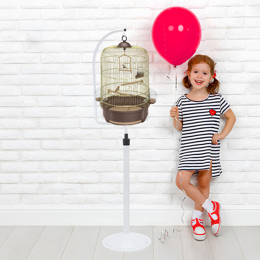 Imac Milly Yuvarlak Kuş Kafesi Kahve/Gold 33x53 cm - 2