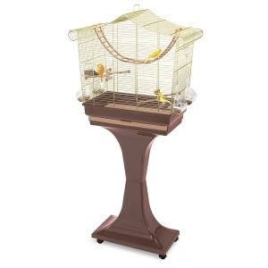 Imac Sofia Ayaklı Kuş Kafesi Kahve/Gold 62.5x33x61/132 cm