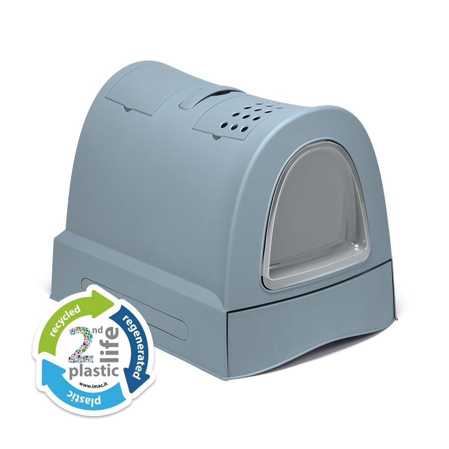 Imac Zuma 2nd Lıfe Torbalı Kapalı Kedi Tuvaleti Mavi 56x40x42,5cm - 1