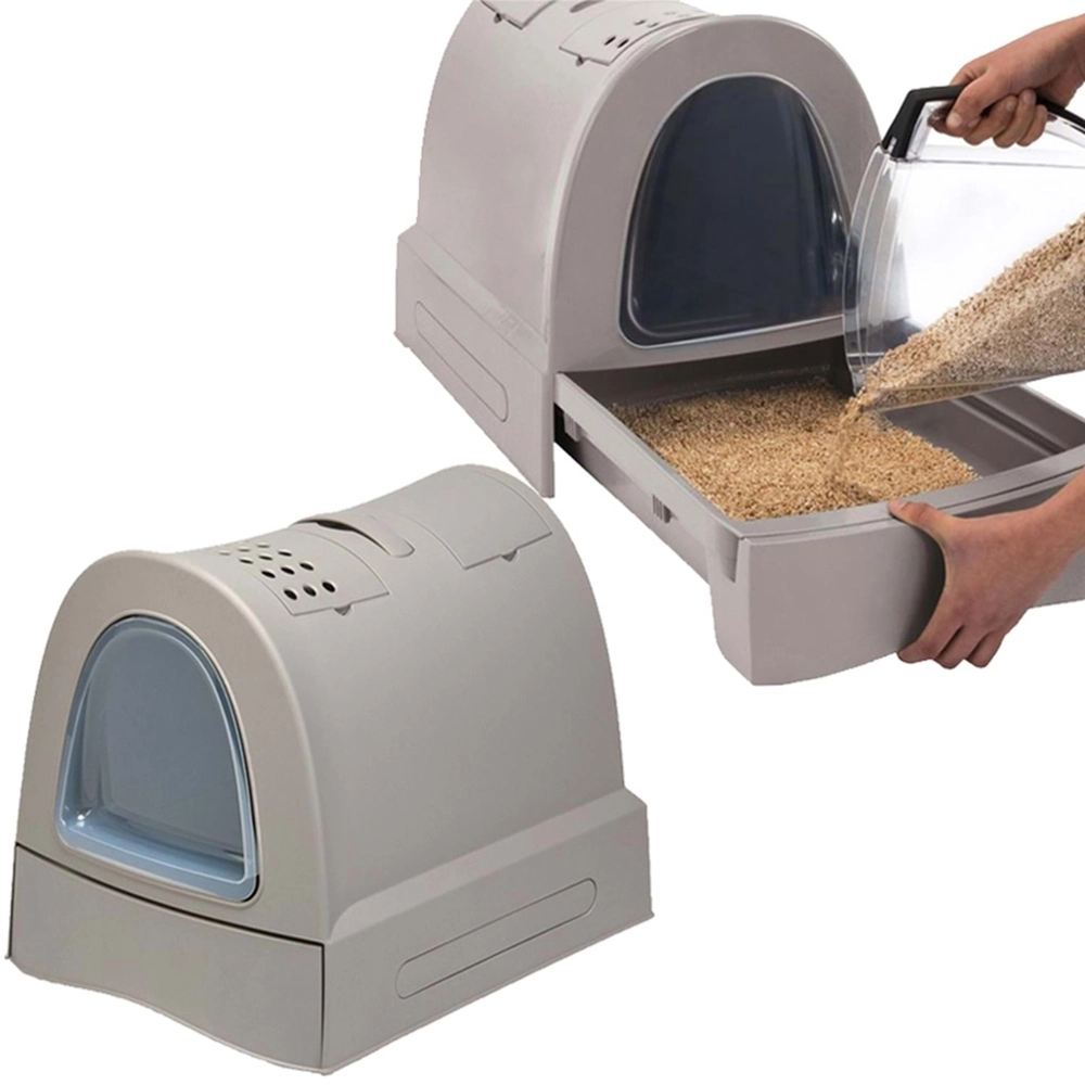 Imac Zuma Çekmeceli Kapalı Kedi Tuvaleti Gri - 2