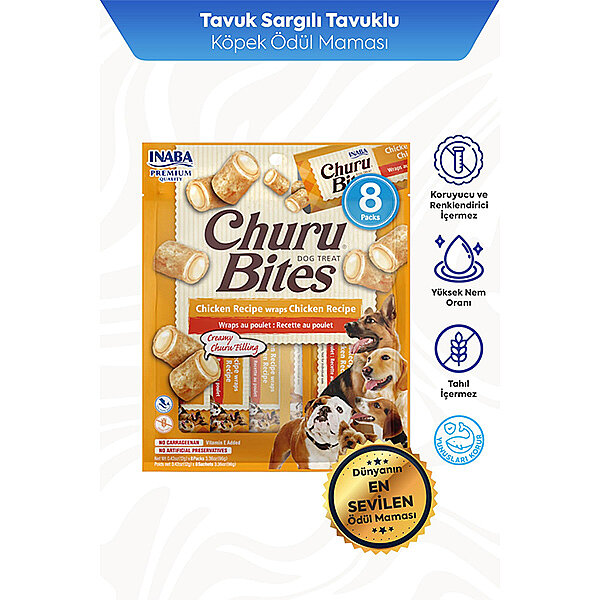 Inaba Churu Bites Tavuklu Köpek Ödül Maması 12 g (8'li)