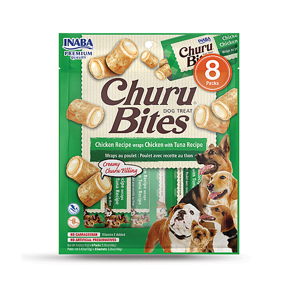 Inaba Churu Bites Tavuklu ve Ton Balıklı Köpek Ödül Maması 12 g (8'li) - 1