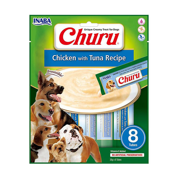 Inaba Ciao Churu Ton Balıklı ve Tavuklu Tamamlayıcı Köpek Ödül Maması 20 g (8'li) - 1