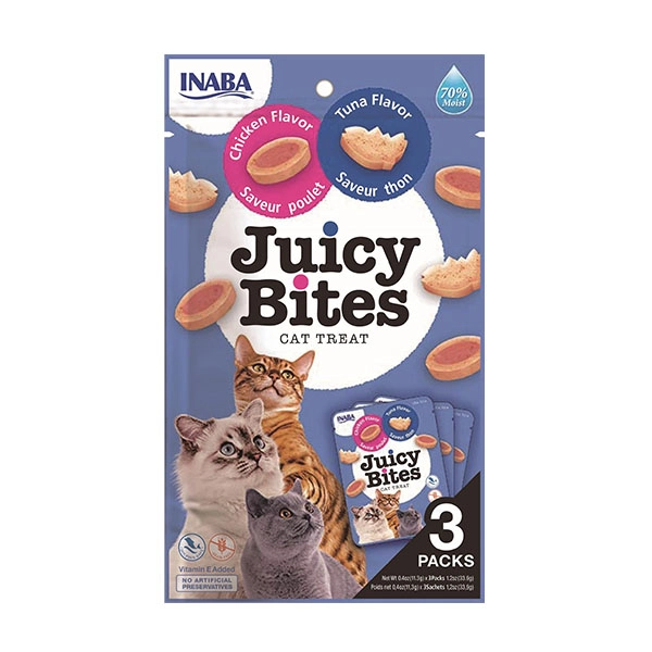 Inaba Ciao Juicy Bites Tavuklu ve Tuna Balıklı Kedi Ödül Maması - 1