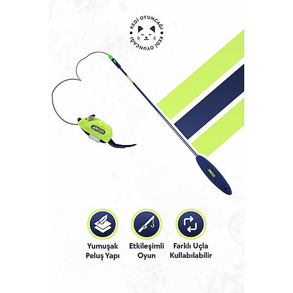 Joyser Kedi Otu ve Sesli Kedi Oltası 56 cm - 2