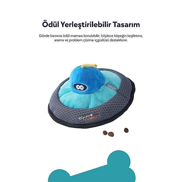 Joyser Space Treats UFO Ödül Maması Hazneli File Cepli Köpek Oyuncağı 19 cm - 4