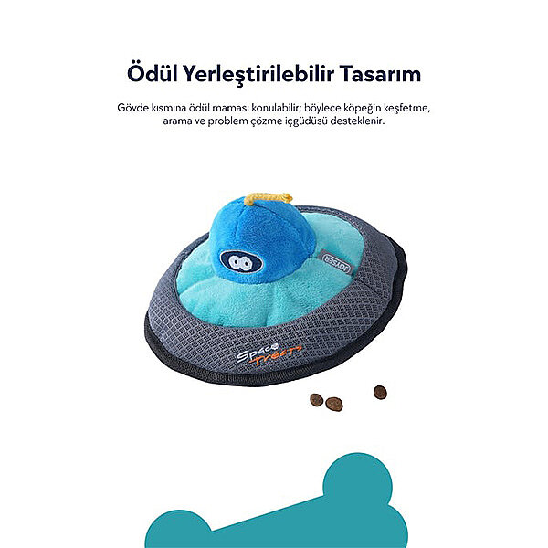 Joyser Space Treats UFO Ödül Maması Hazneli File Cepli Köpek Oyuncağı 19 cm - 4