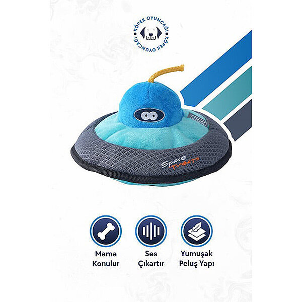 Joyser Space Treats UFO Ödül Maması Hazneli File Cepli Köpek Oyuncağı 19 cm - 2