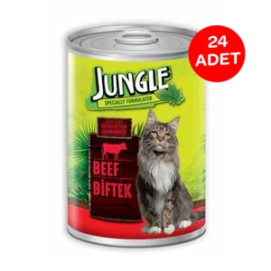 Jungle Biftekli Kedi Konservesi 415 GR X 24 Adet