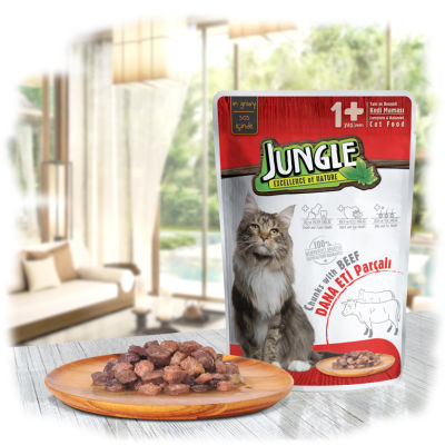 Jungle Biftekli Kedi Yaş Mama 100 GR - 1