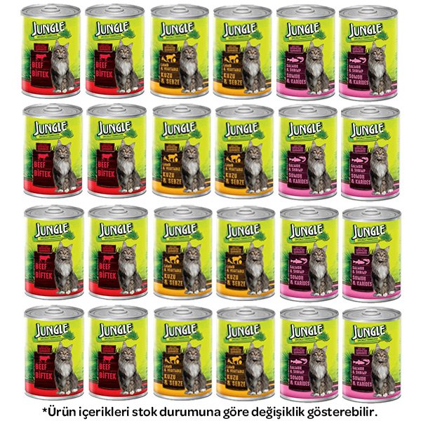 Jungle Karışık Kedi Yaş Maması 415 gr X 24 Adet - 1