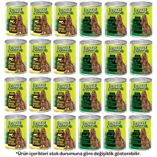 Jungle Karışık Köpek Yaş Maması 415 gr X 24 Adet - 1