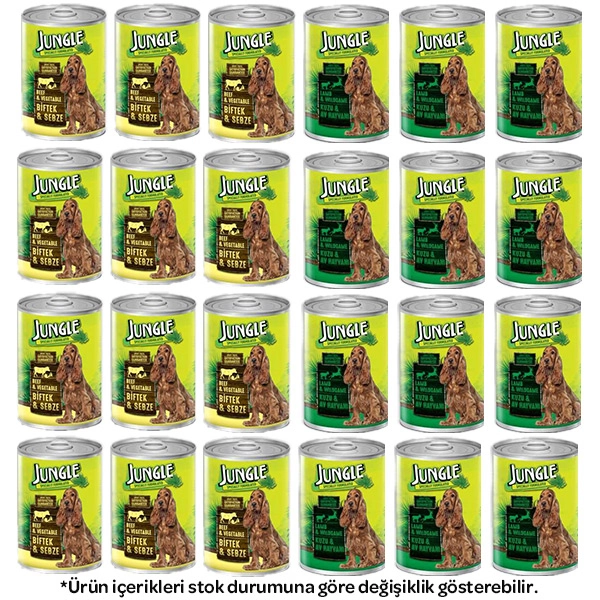 Jungle Karışık Köpek Yaş Maması 415 gr X 24 Adet - 1