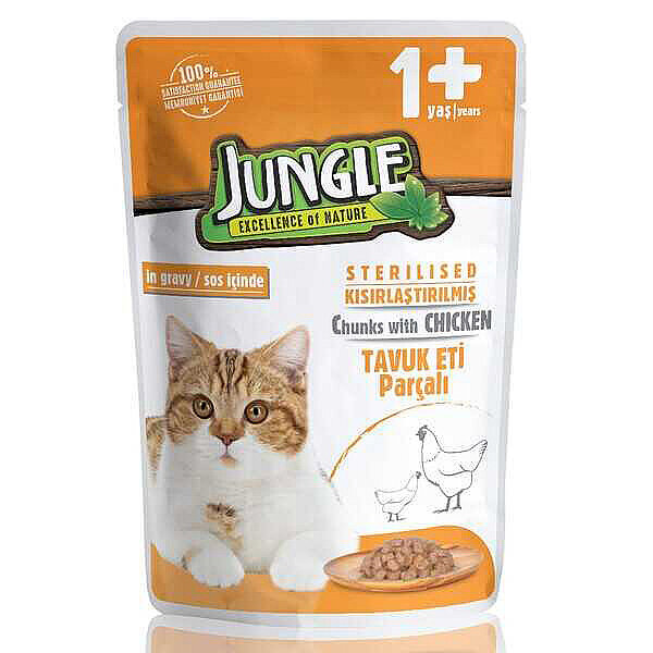 Jungle Pouch Tavuklu Kısırlaştırılmış Kedi Yaş Maması 100 g