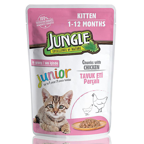 Jungle Pouch Tavuklu Yavru Kedi Yaş Maması 100 g - 1