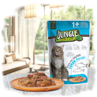Jungle Somonlu Kedi Yaş Mama 100 GR - 1