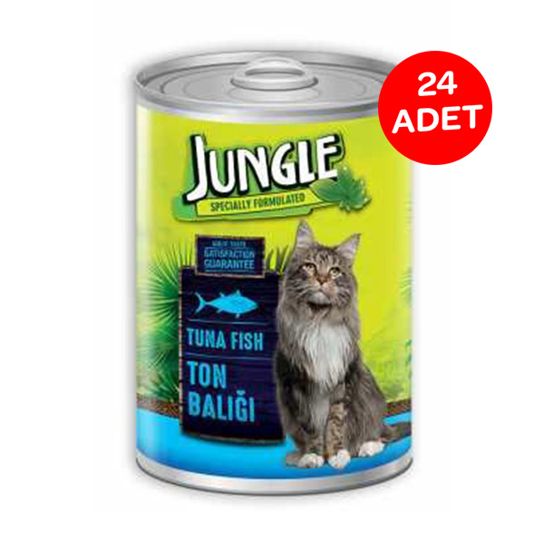 Jungle Ton Balıklı Kedi Yaş Maması 415 GR X 24 Adet - 1
