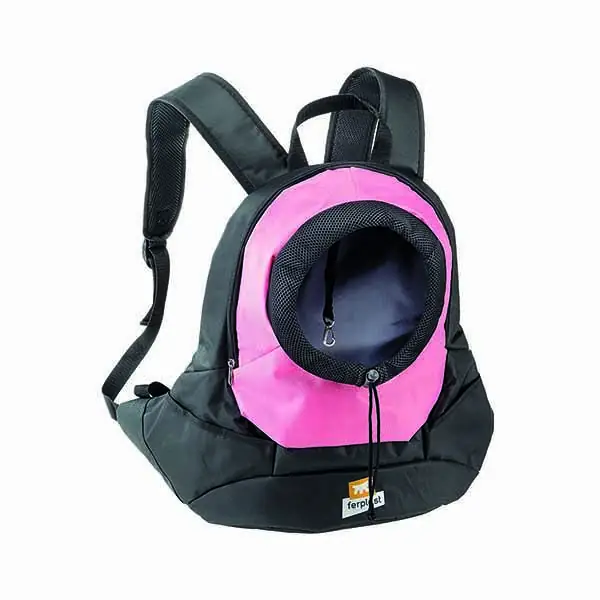 Ferplast Kangoo Küçük Irk Köpek Sırt Çantası Pembe 41x20x43 cm - 1