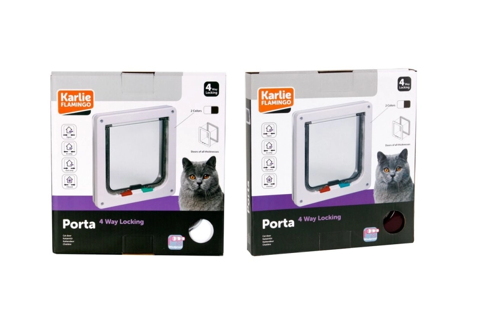 Karlıe 4 Yön Kilitli Kedi Kapısı 19,2x20cm Beyaz - 1